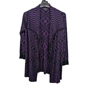 Aztec Knit Cardigan Women Size L Boho Indie Southwestern Geometric Cozy Slouchy
